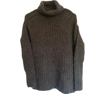 Abercrombie & Fitch Womens Turtleneck Sweater‎ Chunky Knit Oversized Gray XS